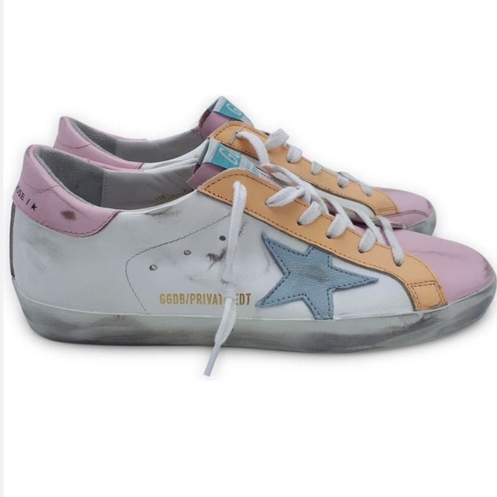 Golden Goose Super Star Pastel Pink Sneaker Shoe GGDB Retro Low Top Italy Kawaii